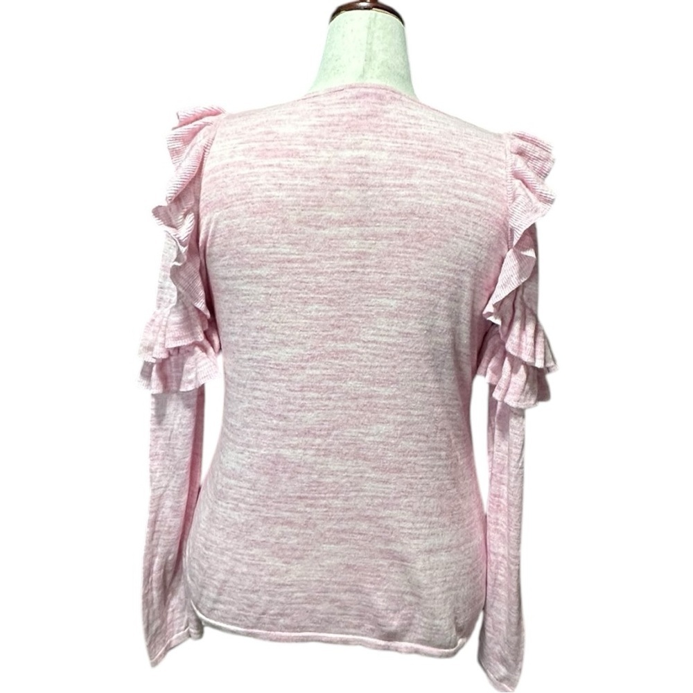Lilly Pulitzer Pink Ruffled Long Sleeve Sweater Size XL - Picture 4 of 6